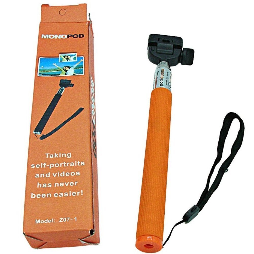 Monopod Z07-1 Orange Handheld Extendable Self-Portrait Selfie Stick Camera GoPro